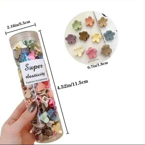 Heart flower shape hair clip bundle 50pc set matte finish - Picture 7 of 7